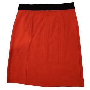 Forever 21 Pencil Skirt, Orange Black Size L Back Zipper Slit